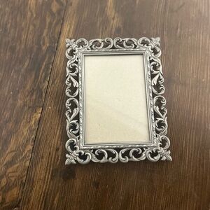 Vintage Ornate Silver Pewter Decorative Photo Frame - 3x5